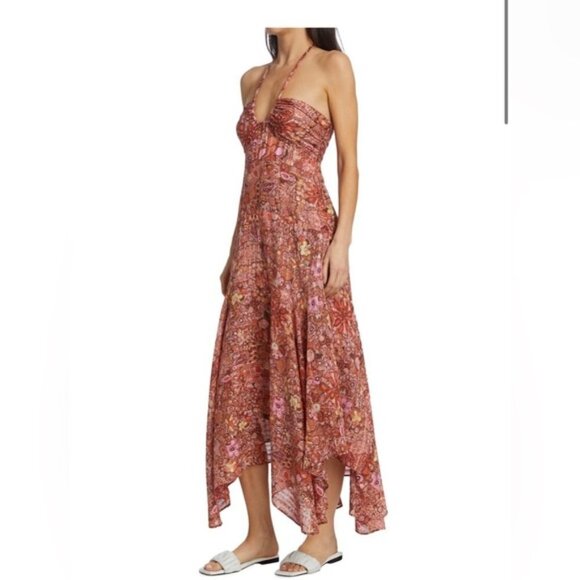 A.L.C. Dresses & Skirts - A.L.C. Amina halter cotton & silk maxi dress sorbet multi 2 new